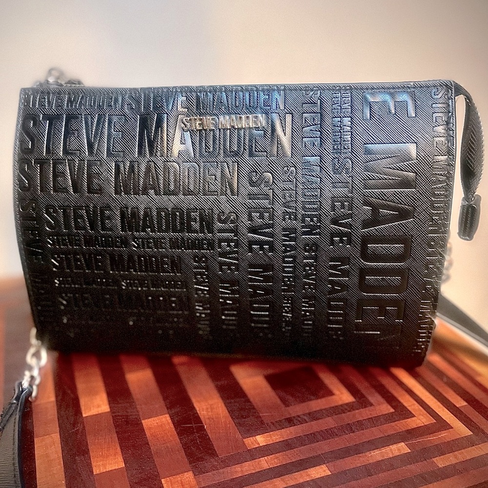 Cute Black Logo Steve Madden Crossbody Purse